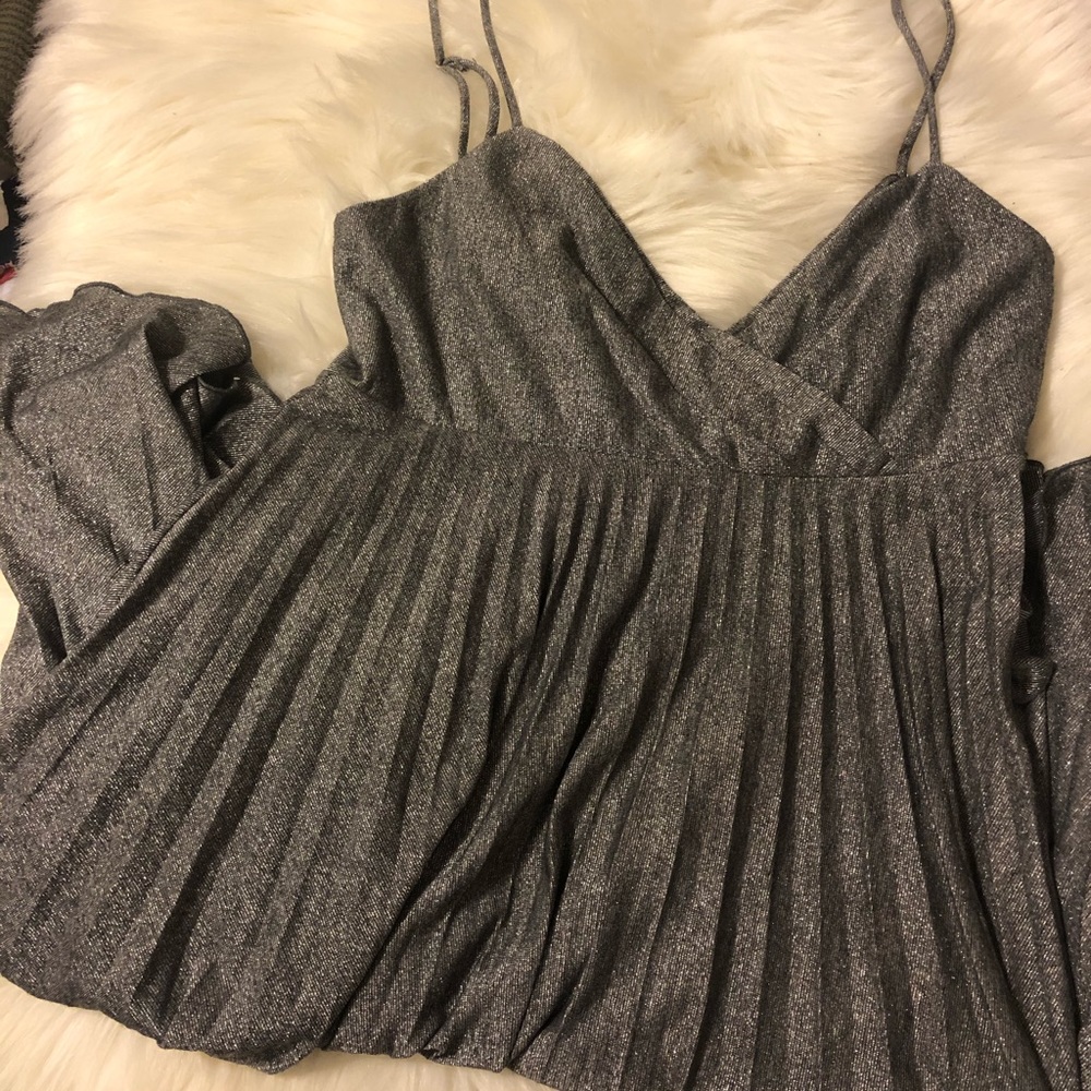 Sparkly Silver Spaghetti Strap Dress